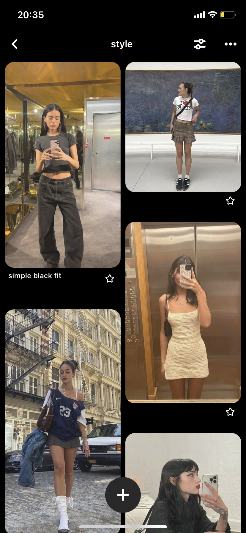 screenshort of pinterest fashion board